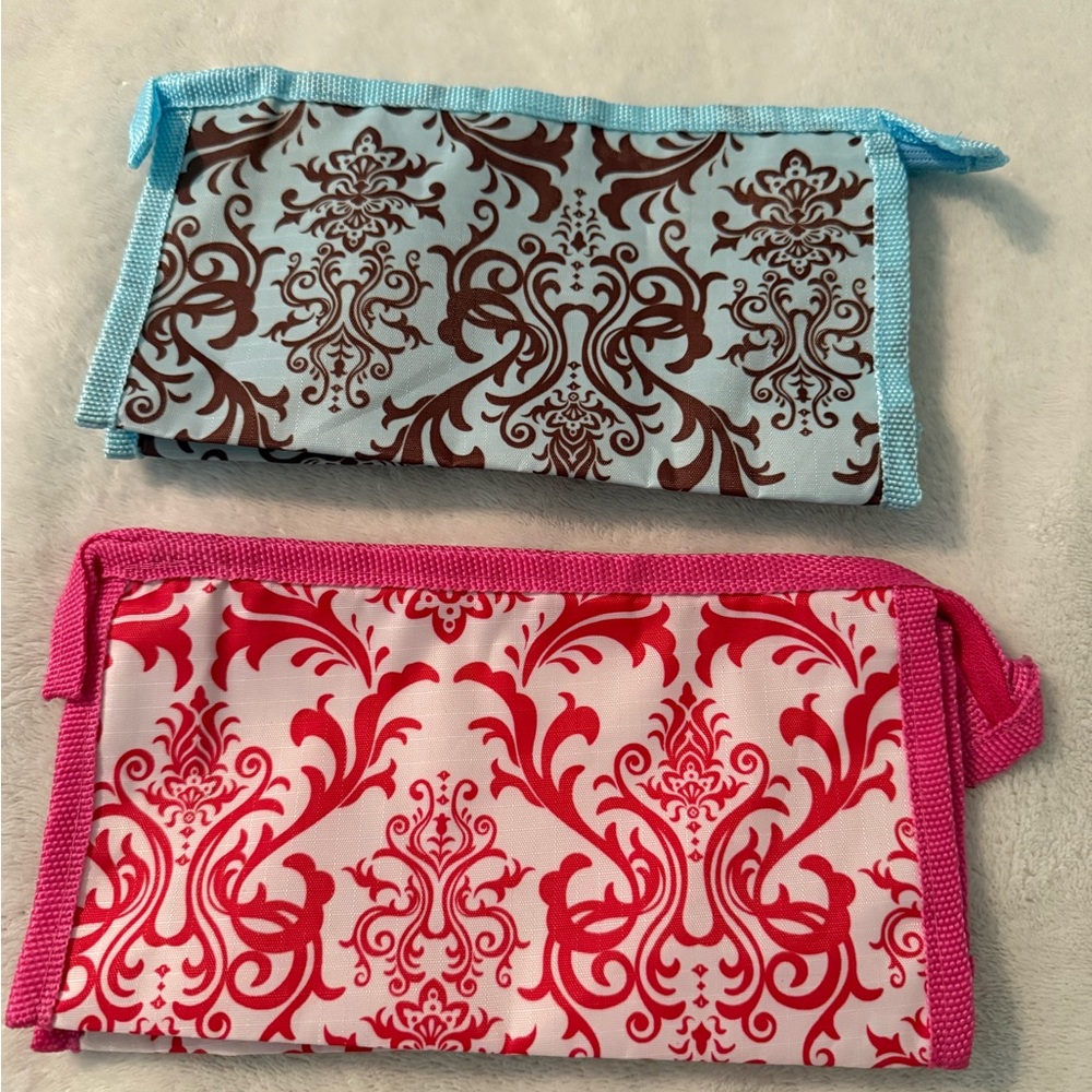 Set of Two Damask Print Pencil Cases